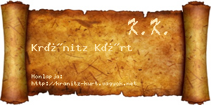 Kránitz Kürt névjegykártya